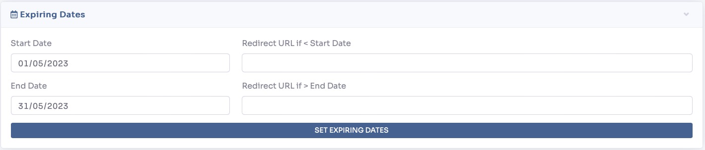 Expiring Dates settings