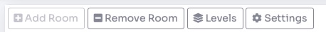 3D View toolbar with Add room, Remove, Levels and Settings options