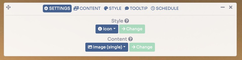 POI settings tab