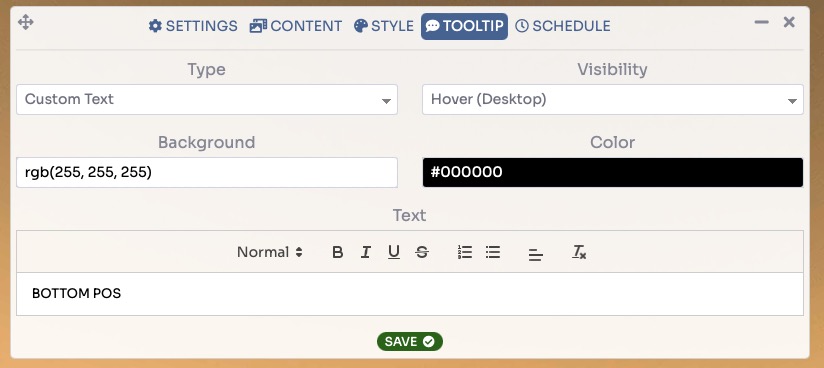 POI tooltip tab