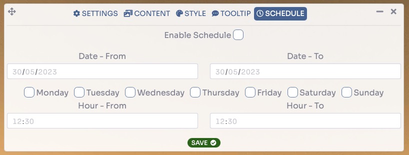 POI schedule tab