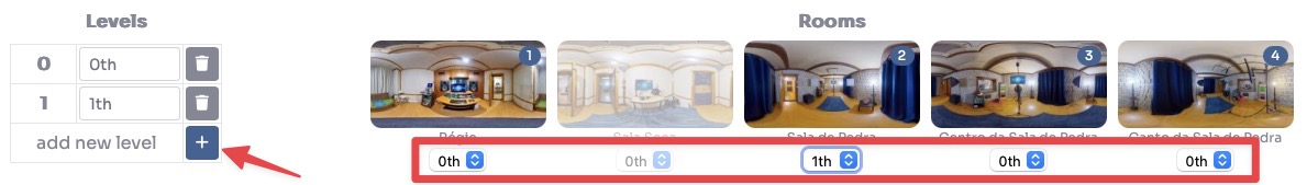 Add levels and assign rooms