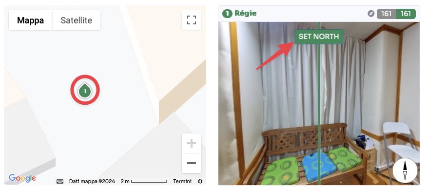 Set north direction for each room