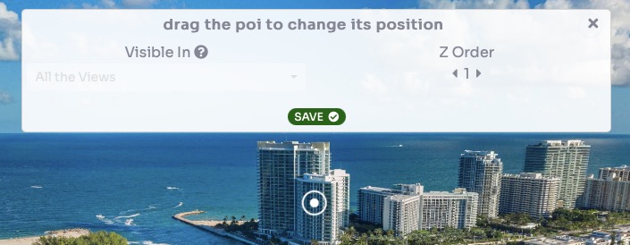 Drag POI callout text icon to desired position on panorama