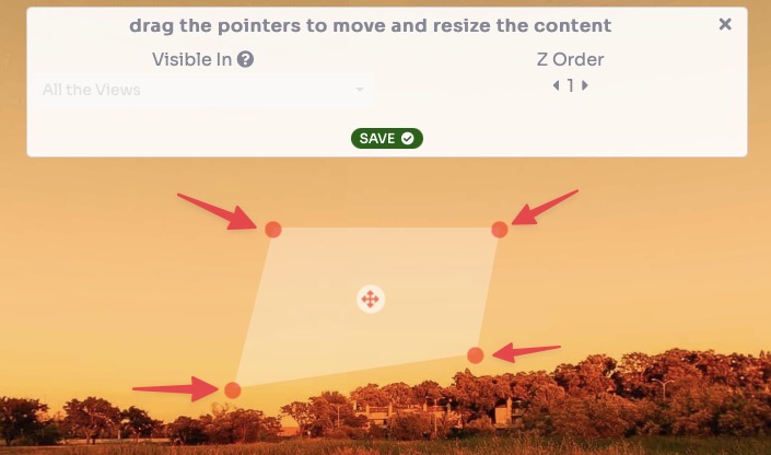 Embedded POI - drag 4 corners to resize and position