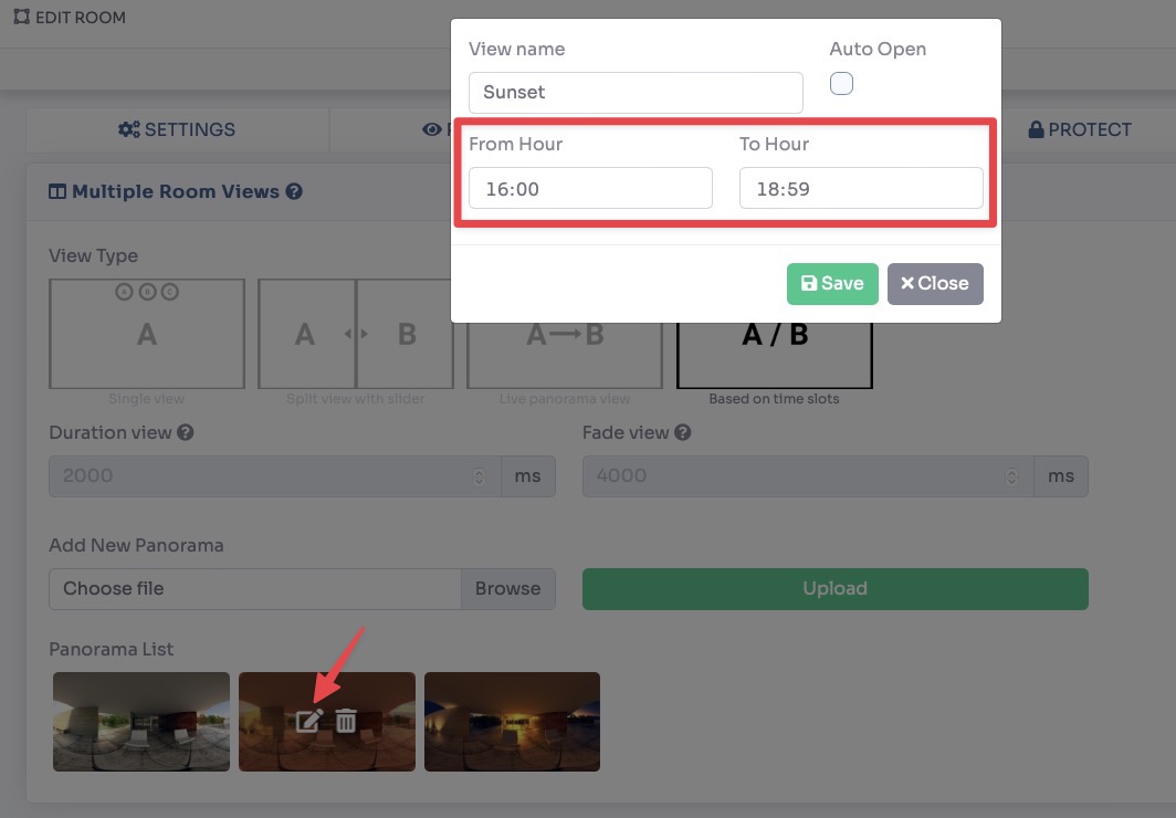 Based on time slots settings