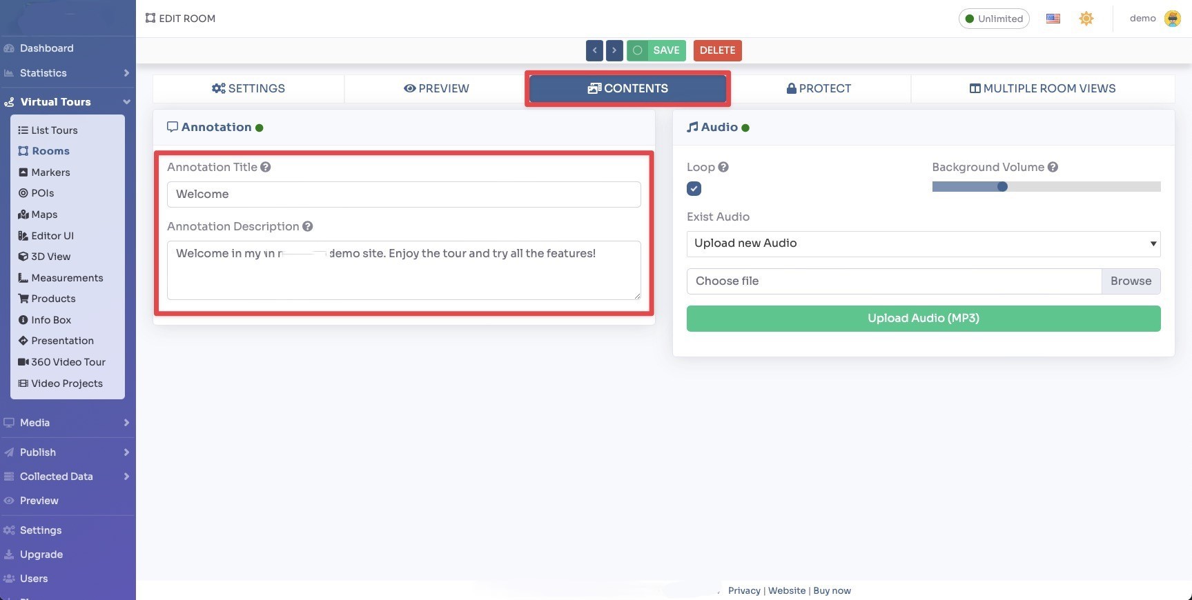 Annotation editor settings