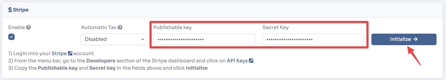 Stripe Webhook configuration