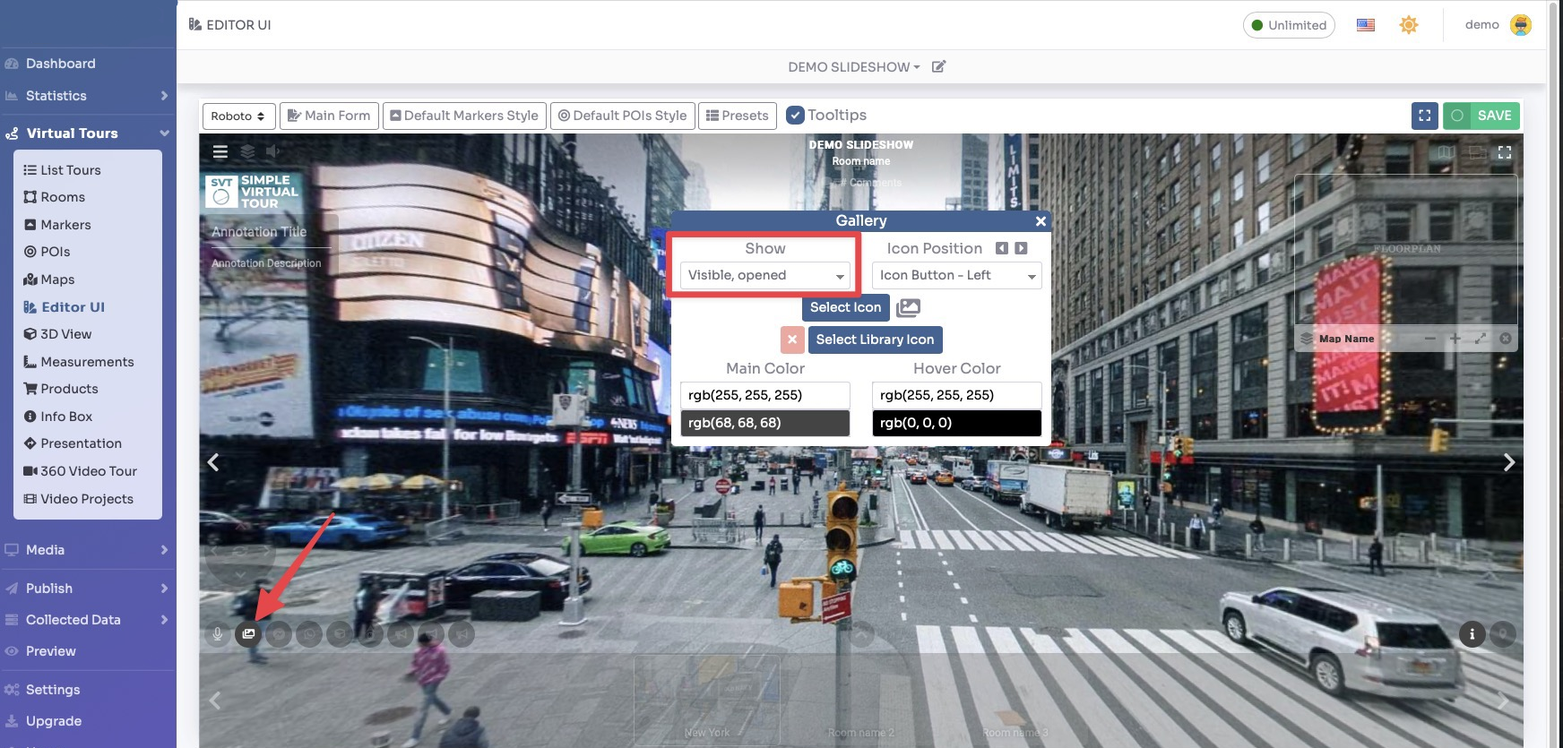 Editor UI gallery settings