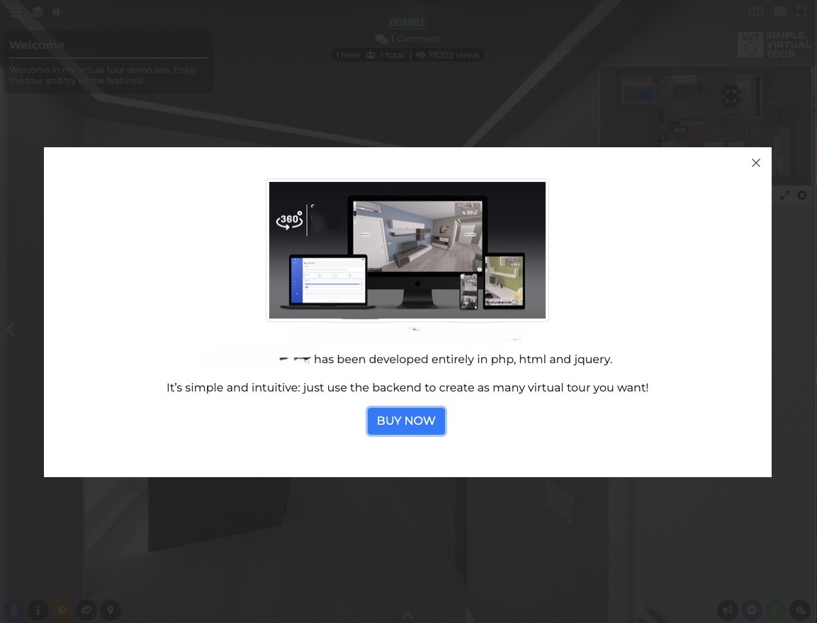 Information Box displayed as a popup in the tour