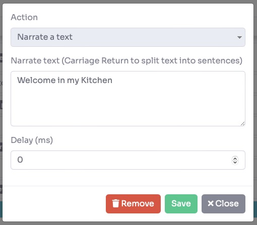 Manual Presentation - Change view action settings