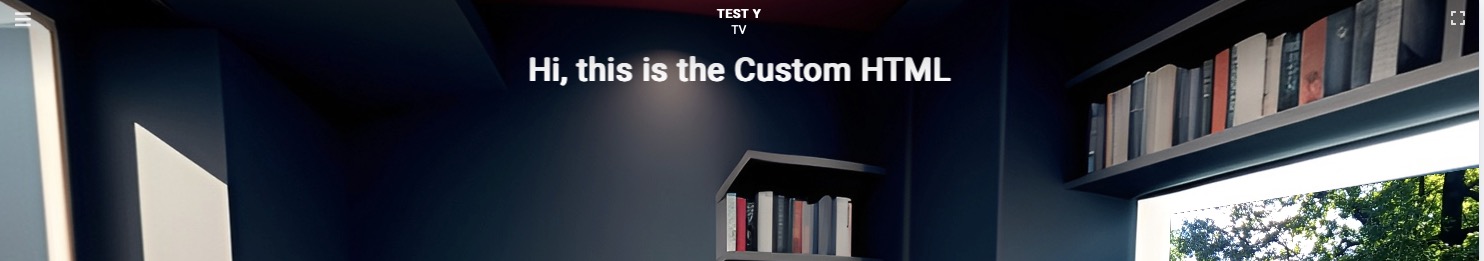 Custom HTML result displayed on top of the Tour