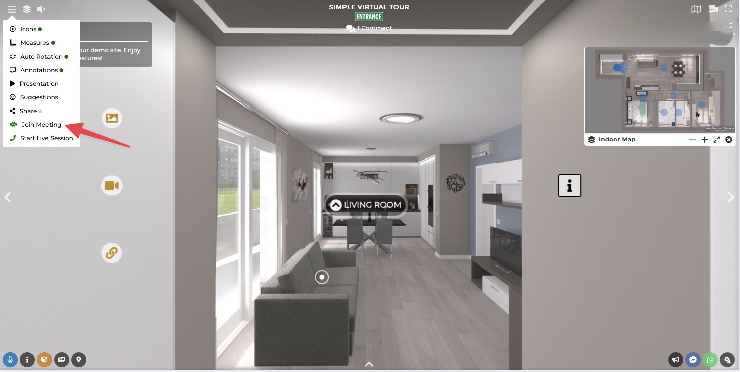 Meeting window - enter name and click Join Meeting button