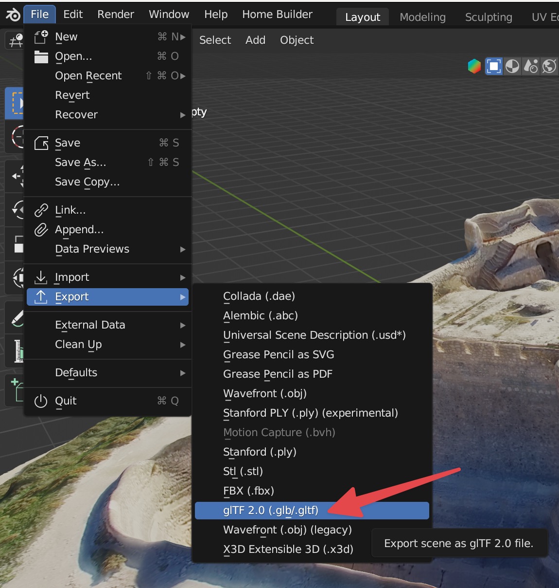Blender export GLB - enable custom properties in export settings